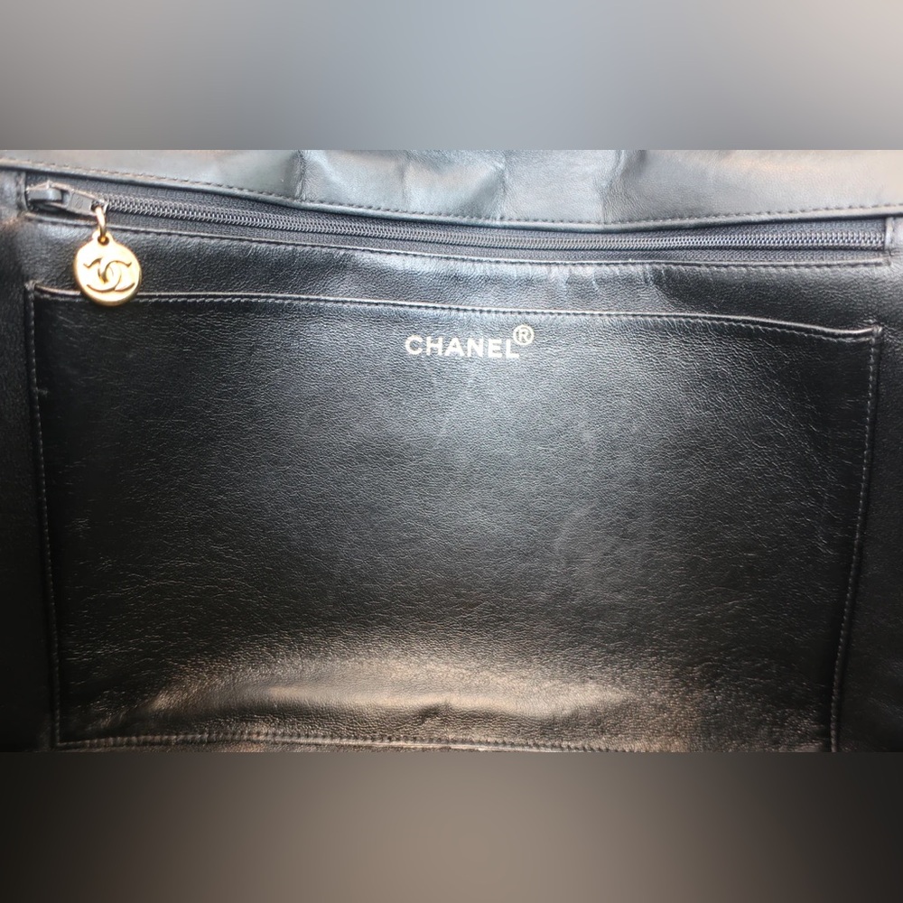 Authentic CHANEL single flap classic matelasse 30 medium 24k gold vintage bag - Picture 15 of 15